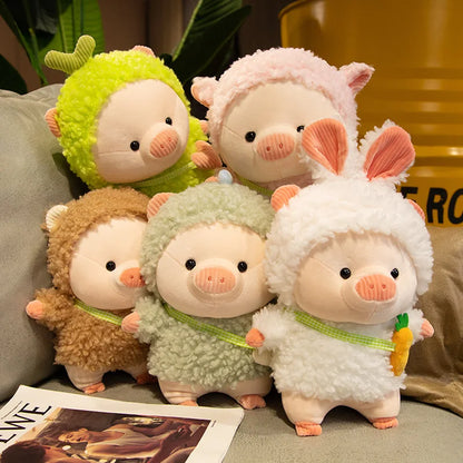 Soft and cuddly baby pig plush toy with a pink, fluffy exterior, perfect for hugs and enhancing any child's collection