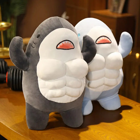 This muscle shark plushy combines strength with softness, making it the ultimate cuddle companion for festive adventures