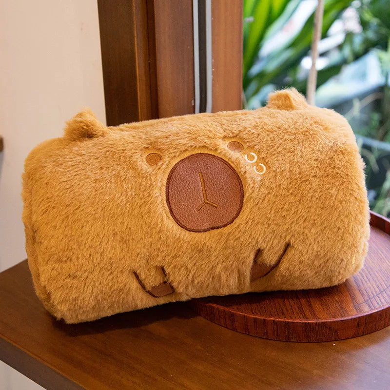 Cute capybara plush warmers designed to spread holiday cheer, ideal for gifting during the Christmas season to friends and family