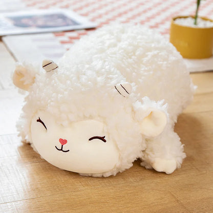 Adorable soft toy in the shape of a fluffy alpaca, perfect for providing comfort and sparking creativity during play