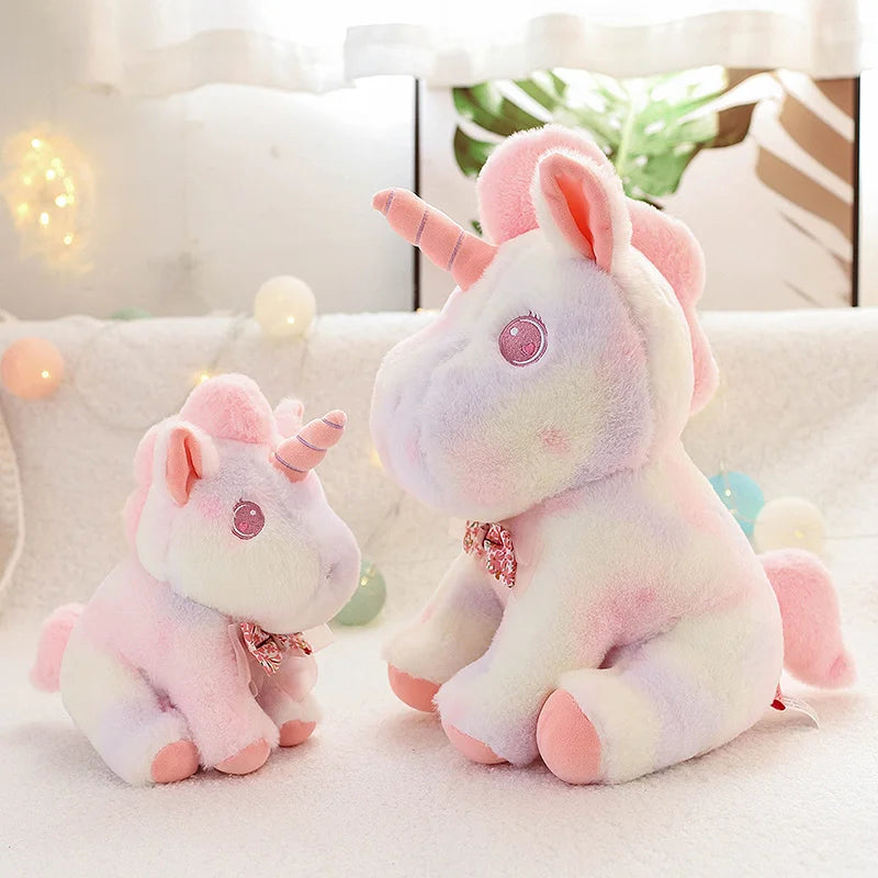 Adorable soft toy in the shape of a cute rainbow unicorn, perfect for providing comfort and sparking creativity during play