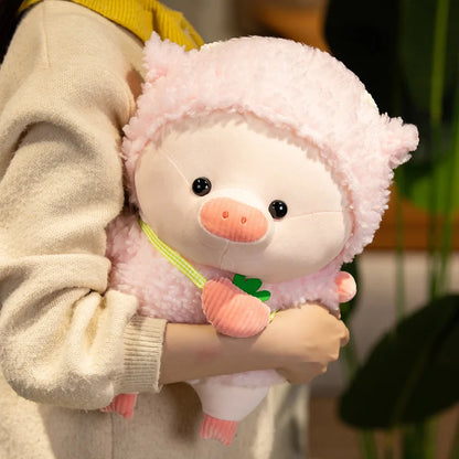 Fluffy baby pig plush toy designed for cuddling, with a soft and huggable body, great for comfort and companionship