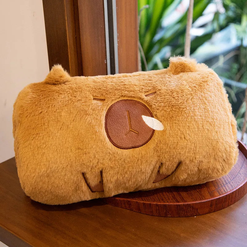 Kawaii capybara plush warmers designed for cozy winter nights, perfect for gifting and enhancing your Christmas festivities