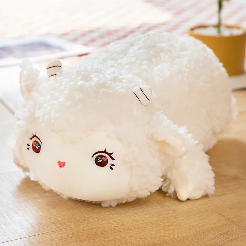 Playful fluffy alpaca plushie with a squishy body and fun features, designed to bring joy and comfort to children