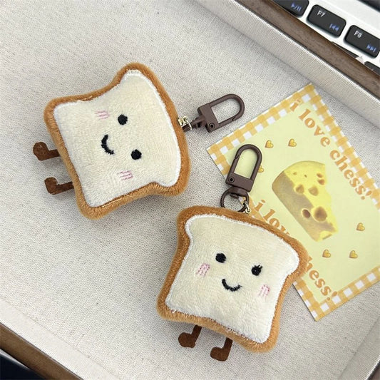 Kawaii Toast Bread plush keychain and pendant