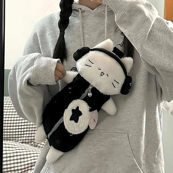 Cat with Earphone Plush Bag - Yuathepanda