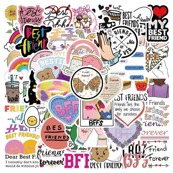 Cute Graffiti Friendship Stickers - Yuathepanda