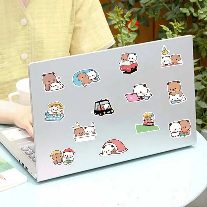 Cute kawaii Bear Couple Stickers - Yuathepanda