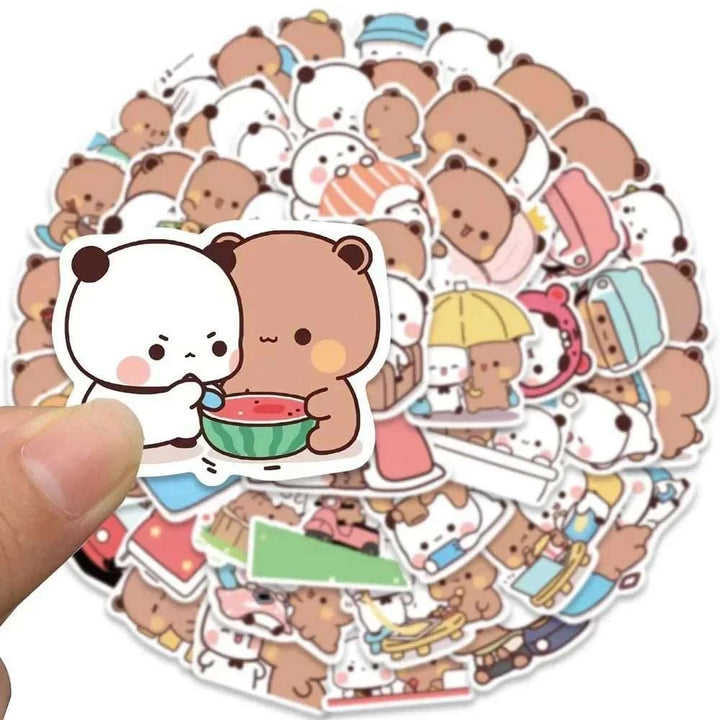 Cute kawaii Bear Couple Stickers - Yuathepanda