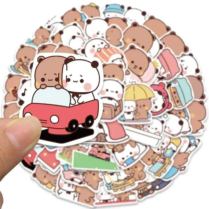 Cute kawaii Bear Couple Stickers - Yuathepanda