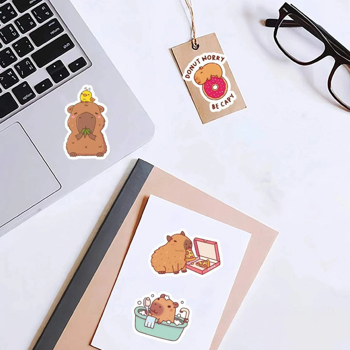 Cute Korean Capybara Cartoon Stickers pack - Yuathepanda