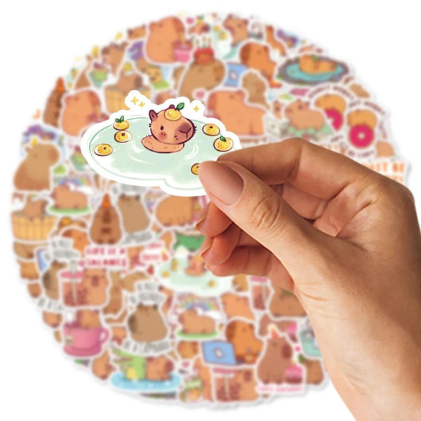 Cute Korean Capybara Cartoon Stickers pack - Yuathepanda