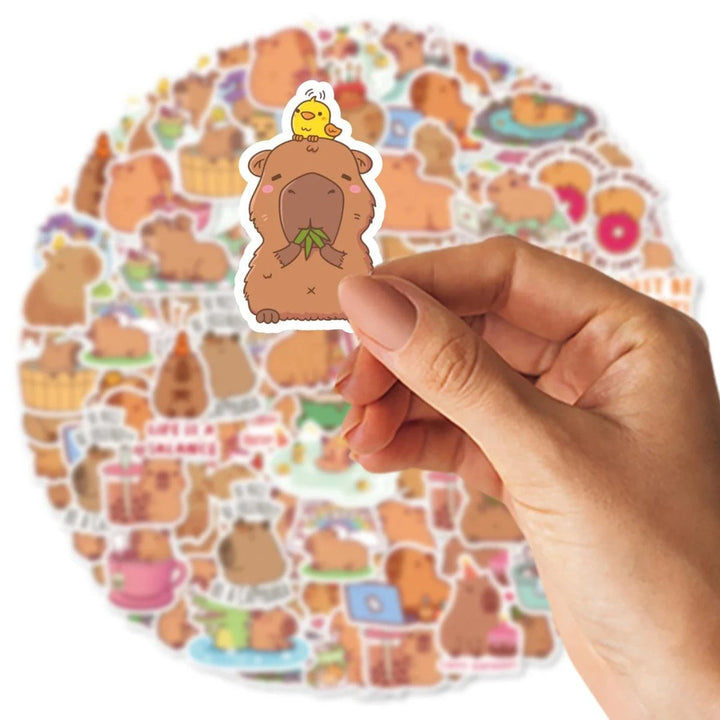 Cute Korean Capybara Cartoon Stickers pack - Yuathepanda