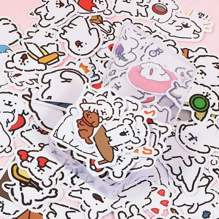 Cute Line Dog Stickers Pack - Yuathepanda