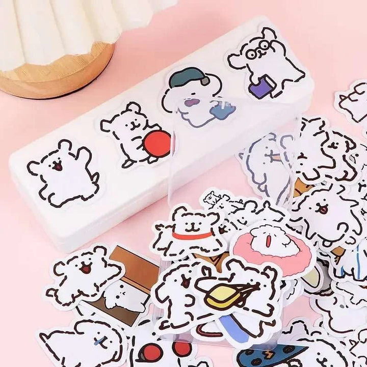 Cute Line Dog Stickers Pack - Yuathepanda