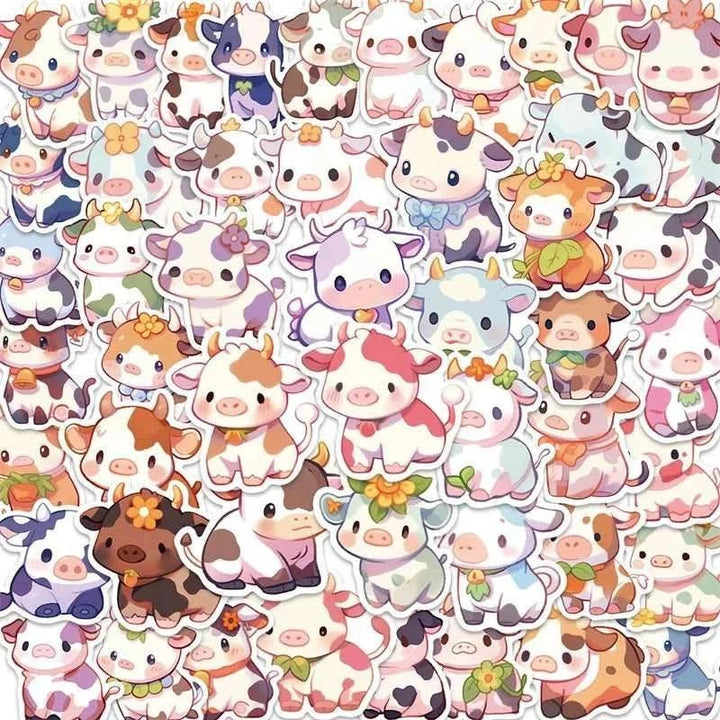 Cute Rainbow Cow stickers - Yuathepanda