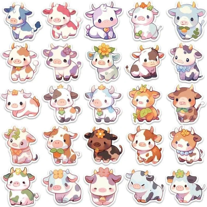 Cute Rainbow Cow stickers - Yuathepanda