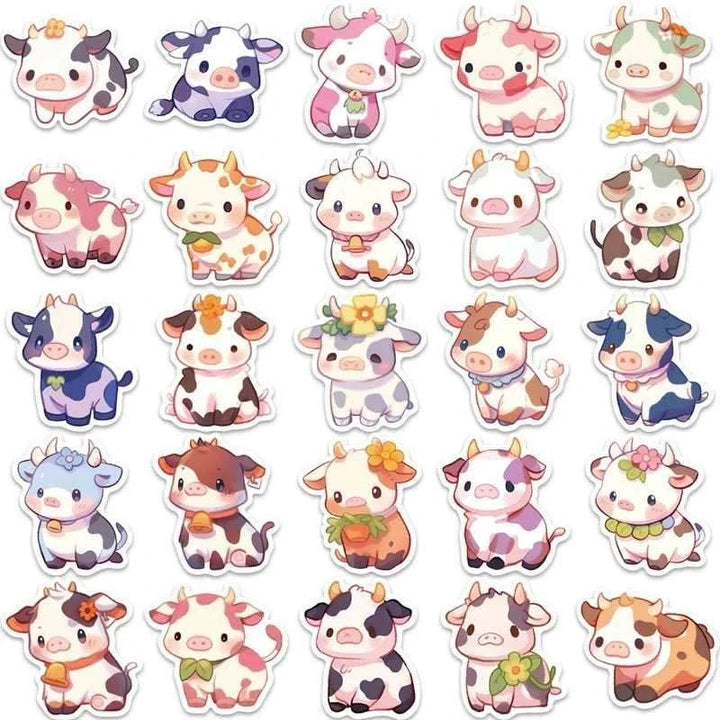 Cute Rainbow Cow stickers - Yuathepanda