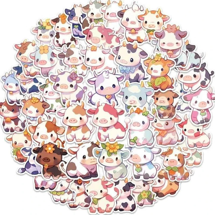 Cute Rainbow Cow stickers - Yuathepanda