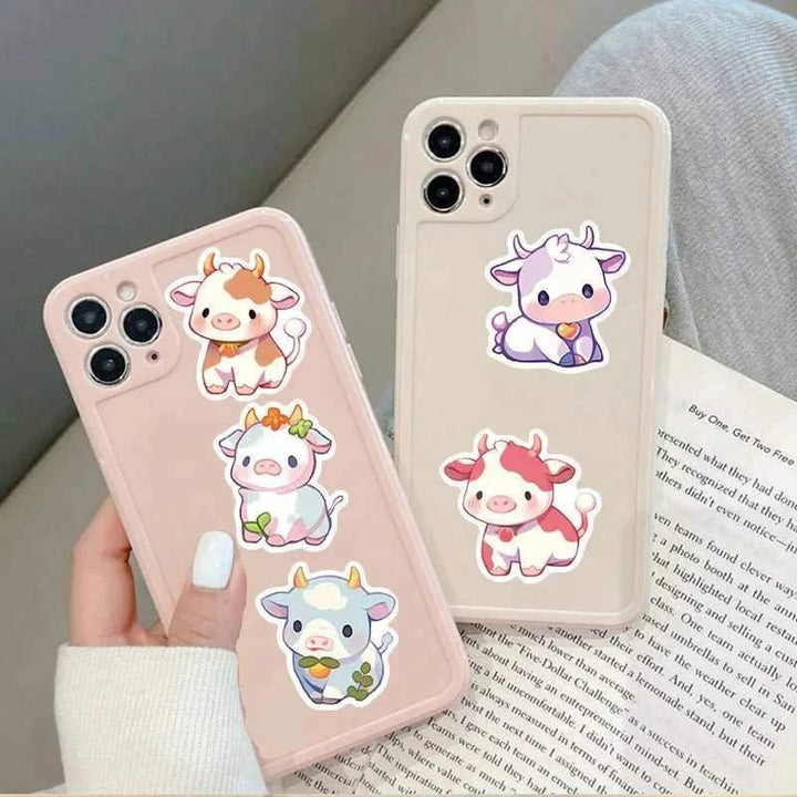 Cute Rainbow Cow stickers - Yuathepanda