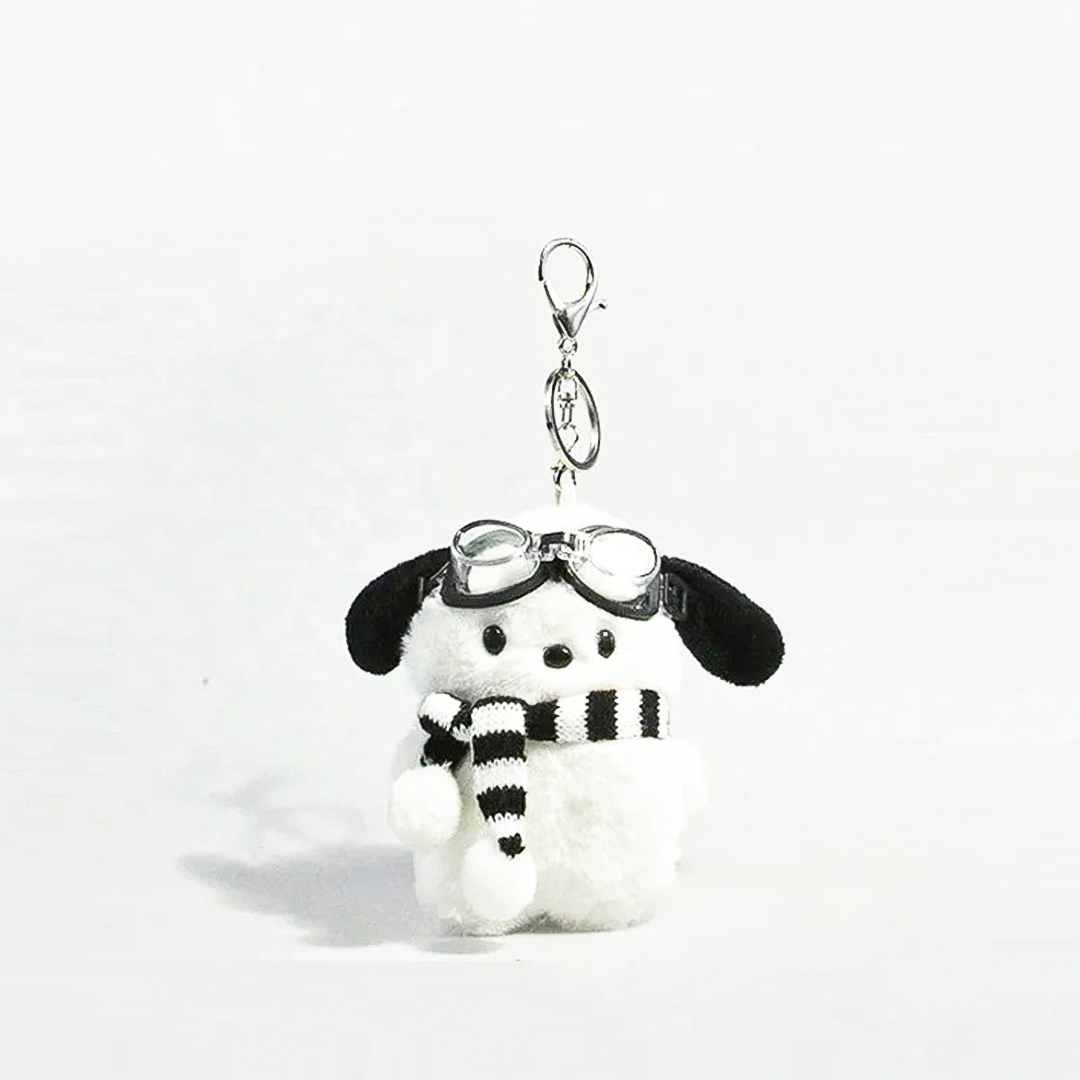 Kawaii Aviator Pochacco Plush Keychain