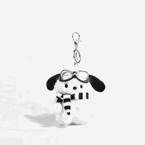 Kawaii Aviator Pochacco Plush Keychain