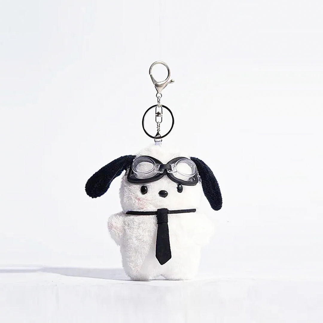 Kawaii Aviator Pochacco Plush Keychain