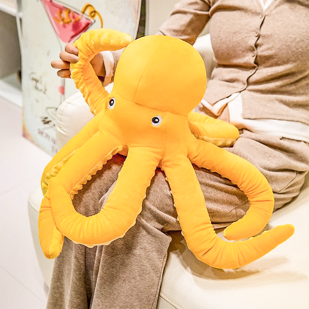 Cute and lovable octopus stuffed animal with plush, squeezable tentacles, making it a perfect companion for cozy moments